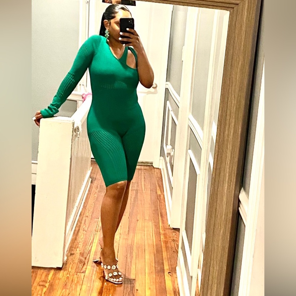 Vibrant Green One-Shoulder Jumpsuit